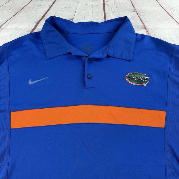 Florida Gators UF Men's Nike Team Issued S/S Performance Polo Shirt Blue XXL - Picture 2 of 13